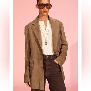 Zara Studio LIMITED EDITION 100% SUEDE LEATHER BLAZER